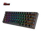 61 taustiņu kompakta bezvadu divrežīmu mehāniskā spēļu tastatūra ar RGB karstā laikā maināmu Bluetooth 5.0 C tipa USB Royal Kludge RK61