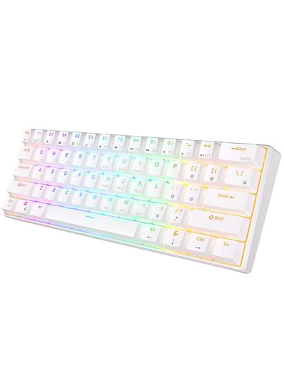 61 taustiņu kompakta bezvadu divrežīmu mehāniskā spēļu tastatūra ar RGB karstā laikā maināmu Bluetooth 5.0 C tipa USB Royal Kludge RK61