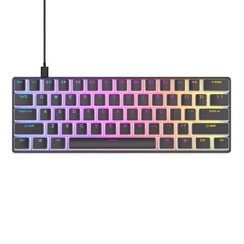 61 клавиша PBT Pudding Keycaps Механична клавиатура 60% компактна RGB подсветка USB кабелна геймърска клавиатура Прозрачен капак Пишеща машина