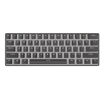 61 клавиша PBT Pudding Keycaps Механична клавиатура 60% компактна RGB подсветка USB кабелна геймърска клавиатура Прозрачен капак Пишеща машина