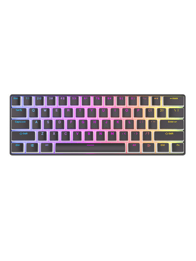 61 gombos PBT Pudding billentyűs kupak mechanikus billentyűzet 60%-os kompakt RGB háttérvilágítású USB vezetékes gamer billentyűzet átlátszó fedelű írógép
