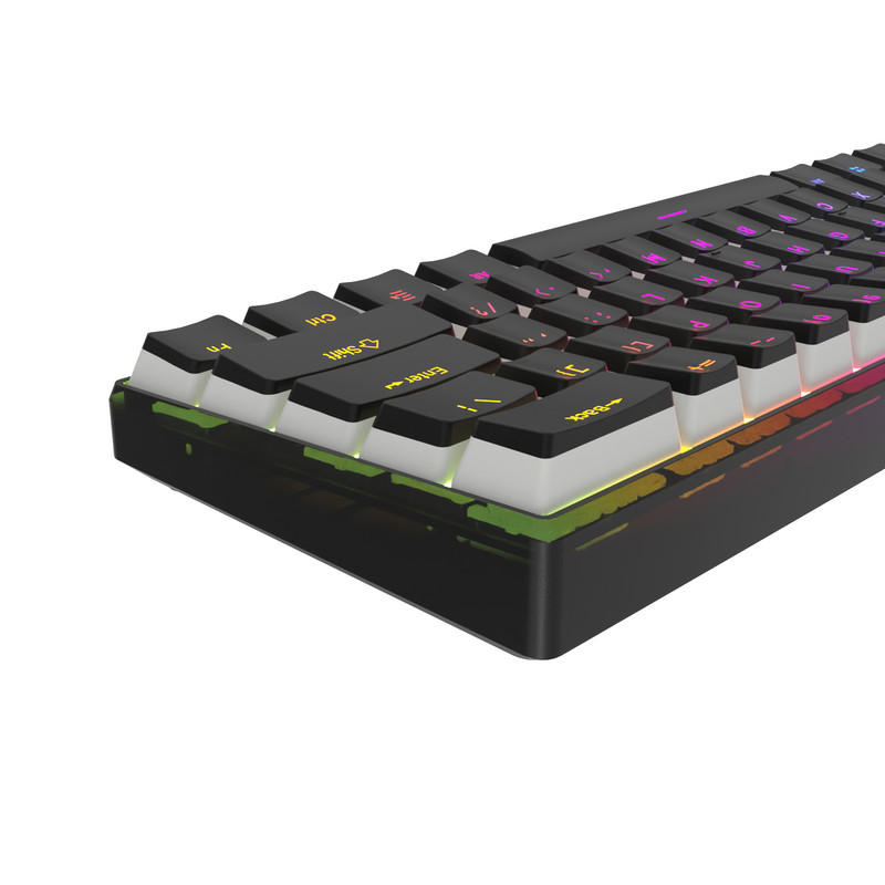 61 gombos PBT Pudding billentyűs kupak mechanikus billentyűzet 60%-os kompakt RGB háttérvilágítású USB vezetékes gamer billentyűzet átlátszó fedelű írógép
