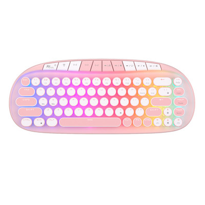 Γραφομηχανή RK ROUND ROYAL KLUDGE Μηχανικό πληκτρολόγιο Tri-Mode 2.4G Ασύρματο Bluetooth Wred 68 πλήκτρα RGB Retro Punk Gamer