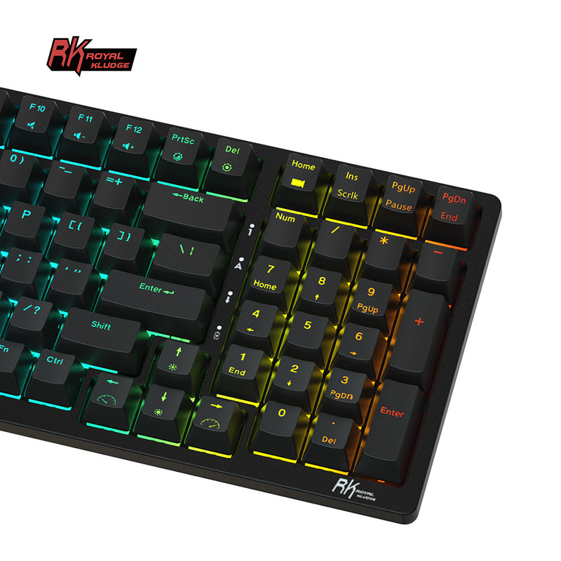 RK98 RK Royal Kludge Tri-Mode 2.4G Tastatură mecanică pentru jocuri Bluetooth fără fir cu RGB 2 porturi USB suplimentare, schimbătoare la cald
