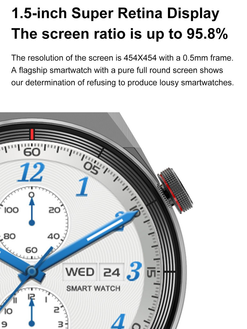 DT3 Mate Smart Watch Men 1,5" Πλήρης οθόνη Bluetooth Κλήση ασύρματος φορτιστής Smartwatch NFC GPS Tracker GT3 Pro Max για Huaiwei IOS