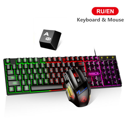 Vadu spēļu tastatūra Mehāniskā sajūta Aizmugurgaismota tastatūra RGB krievu tastatūras USB 104 tastatūras Datoru datoru spēļu tastatūras