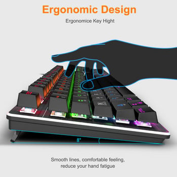 Механична клавиатура Механична игрална клавиатура RGB клавиатура с подсветка Руски клавишни капачки 104 78 клавиша с кабел за компютър компютър геймър