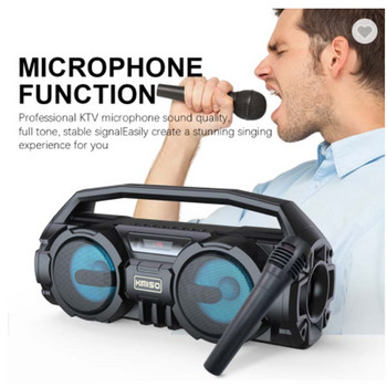 Преносими Bluetooth високоговорители Мощна колона Бас за домашно кино с микрофон FM радио TF Музикален център Система Безжичен стерео субуфер