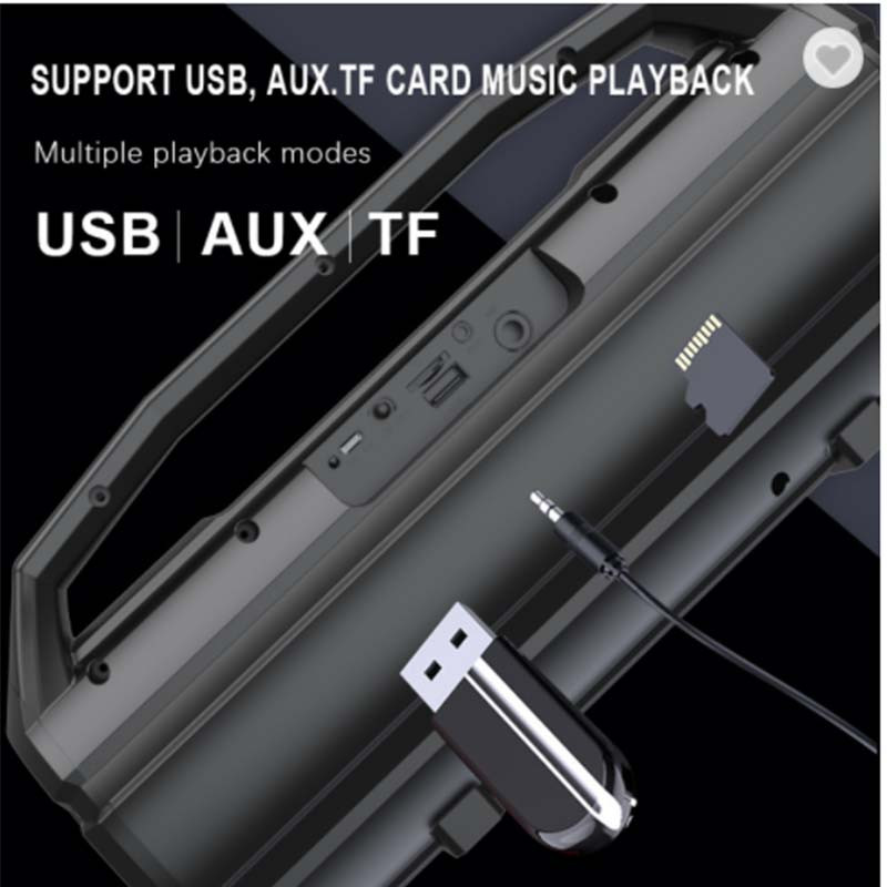 Prijenosni Bluetooth zvučnici Snažni stupac Bass za kućno kino s mikrofonom FM radio Sustav TF glazbenog centra Bežični stereo subwoofer