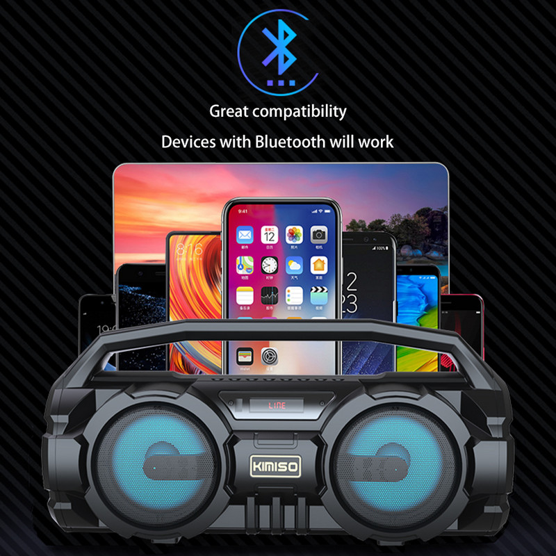 Prijenosni Bluetooth zvučnici Snažni stupac Bass za kućno kino s mikrofonom FM radio Sustav TF glazbenog centra Bežični stereo subwoofer