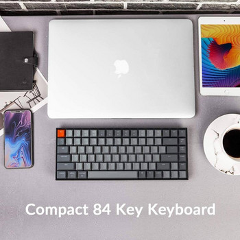 Keychron K2 A V2 Bluetooth безжична механична клавиатура с превключвател Gateron G Pro Бяла LED подсветка с 84 клавиша за Mac Windows
