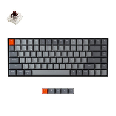 Keychron K2 A V2 Bluetooth bežična mehanička tipkovnica s prekidačem Gateron G Pro s bijelim LED pozadinskim osvjetljenjem i 84 tipke za Mac Windows