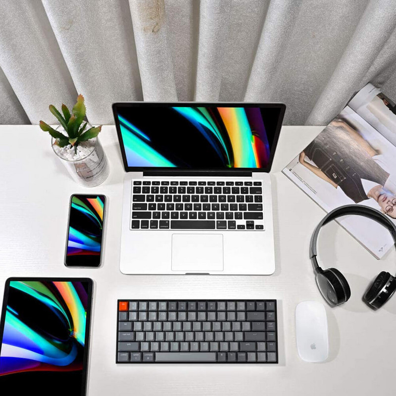 Keychron K2 A V2 Bluetooth bežična mehanička tipkovnica s prekidačem Gateron G Pro s bijelim LED pozadinskim osvjetljenjem i 84 tipke za Mac Windows