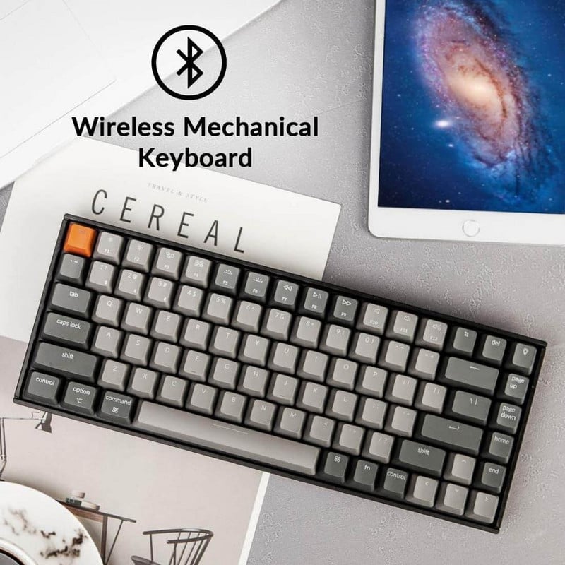 Keychron K2 A V2 Bluetooth bežična mehanička tipkovnica s prekidačem Gateron G Pro s bijelim LED pozadinskim osvjetljenjem i 84 tipke za Mac Windows