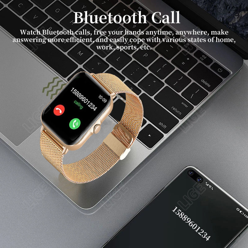 LIGE Full Touch Sport Smart Watch Women Heart Rate Fitness Tracker κλήση Bluetooth Smartwatch ρολόι χειρός Για Android Smartwatch