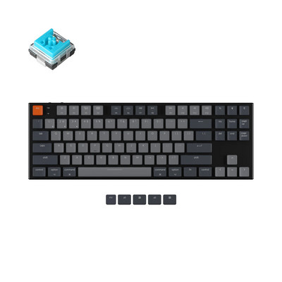 Keychron K1 D V5 87 Key Ultra-tanka Bluetooth bežična USB optička niskoprofilna računalna tipkovnica, bijelo pozadinsko osvjetljenje za Mac
