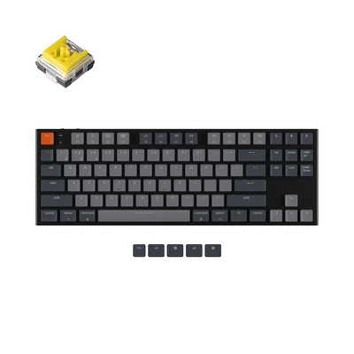 Keychron K1 D V5 87 Key Ultra-tanka Bluetooth bežična USB optička niskoprofilna računalna tipkovnica, bijelo pozadinsko osvjetljenje za Mac