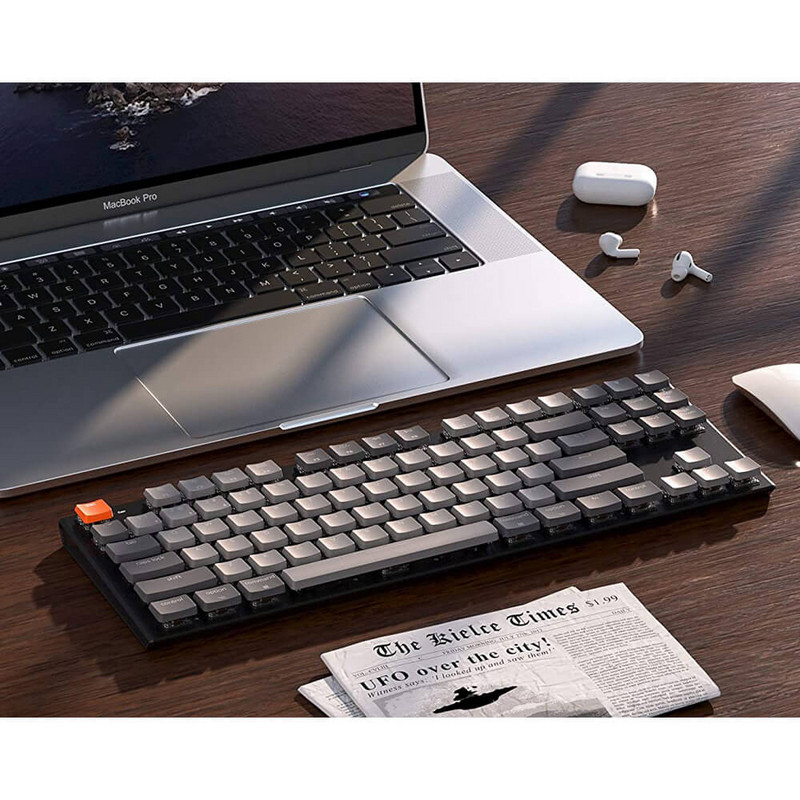 Keychron K1 D V5 87 Key Ultra-tanka Bluetooth bežična USB optička niskoprofilna računalna tipkovnica, bijelo pozadinsko osvjetljenje za Mac