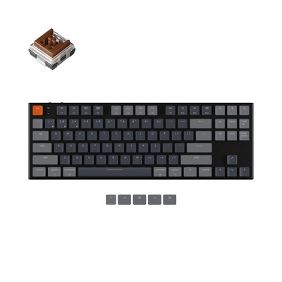 Keychron K1 E V5 87 Key Ultra-tanka Bluetooth bežična USB optička niskoprofilna računalna tipkovnica, RGB pozadinsko osvjetljenje za Mac