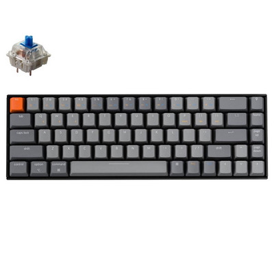 Keychron K6 O 68 Key bezvadu Bluetooth USB datora mehāniskā tastatūra, balts LED aizmugurgaismojuma Gateron slēdzis operētājsistēmai Mac Windows