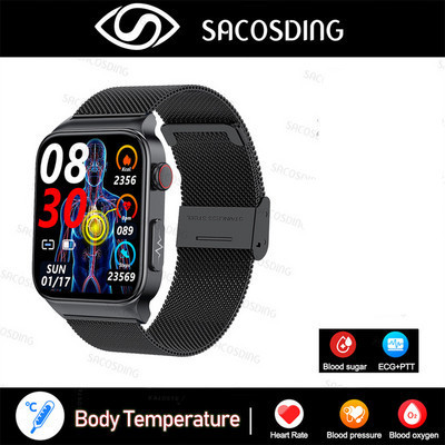 Έξυπνο ρολόι γλυκόζης αίματος 2023 Ανδρικό μόνιτορ ECG αρτηριακής πίεσης Αθλητικό ρολόι γυμναστικής IP68 Αδιάβροχο Smartwatch για Xiaomi