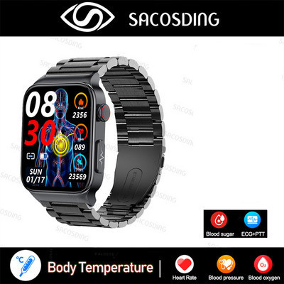 Έξυπνο ρολόι γλυκόζης αίματος 2023 Ανδρικό μόνιτορ ECG αρτηριακής πίεσης Αθλητικό ρολόι γυμναστικής IP68 Αδιάβροχο Smartwatch για Xiaomi