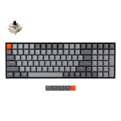 Keychron K4 A V2 Bluetooth vezeték nélküli mechanikus billentyűzet fehér LED háttérvilágítással Gateron Switch vezetékes USB játékbillentyűzettel