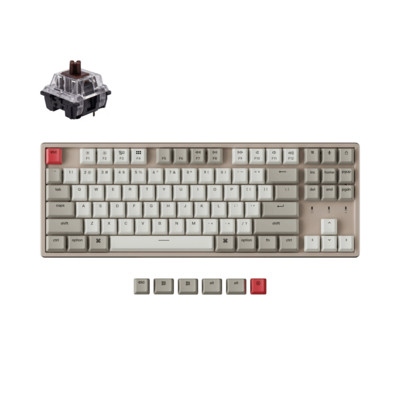Keychron K8 L 87-tipka Tenkeyless Layout Bežična Bluetooth mehanička gaming tipkovnica Višezadaćnost Tip-C žičani aluminijski okvir