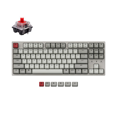 Keychron C1 MXZ vezetékes mechanikus billentyűzet Retro színű Tenkeyless 87 billentyűs, működés közben cserélhető kapcsoló Windows Mac rendszerhez
