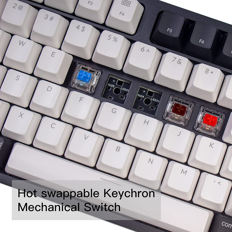 Keychron C1 MXZ Žičana mehanička tipkovnica u retro boji Tenkeyless prekidač s 87 tipki zamjenjivim na radnom mjestu za Windows Mac