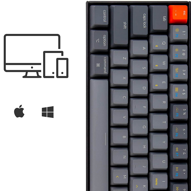 Keychron K12 G Tastatură mecanică fără fir Bluetooth cu iluminare de fundal albă Gateron interschimbabilă la cald pentru Mac Windows