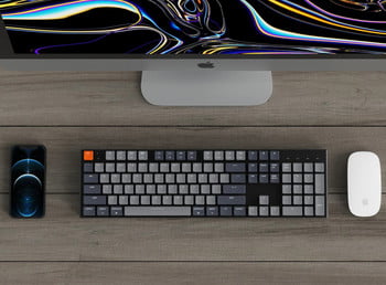 Keychron K5 D Ултра-тънка безжична механична клавиатура Бяла подсветка Оптичен превключвател с нисък профил с възможност за гореща смяна за Mac Windows