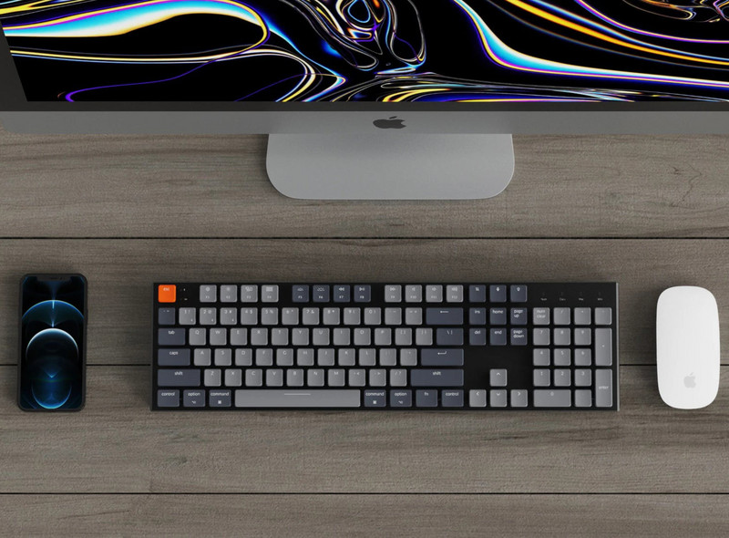 Keychron K5 D ultra-tanka bežična mehanička tipkovnica s bijelim pozadinskim osvjetljenjem i zamjenjivim optičkim prekidačem niskog profila za Mac Windows