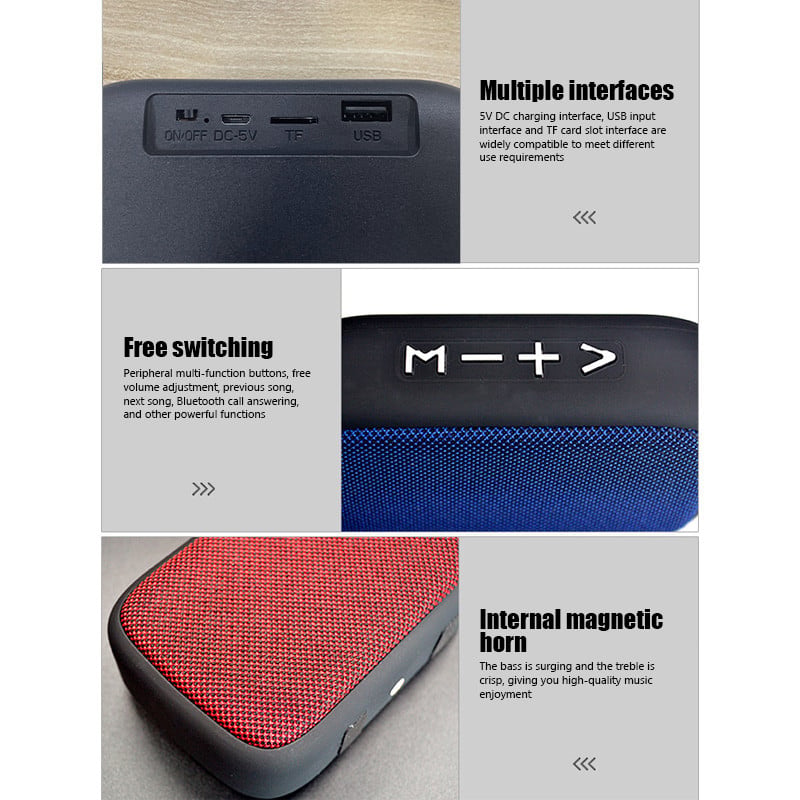 Vezeték nélküli Bluetooth hangszóró mélynyomó támogatás TF kártya kis rádiólejátszó kültéri hordozható sport audio támogatás 32 GB mini hangdoboz