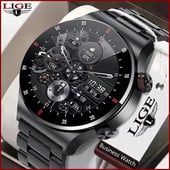 LIGE ECG+PPG Bluetooth Call Smart Watch Men 2022 Спортна гривна NFC Водоустойчив персонализиран циферблат Мъжки SmartWatch за IOS Android