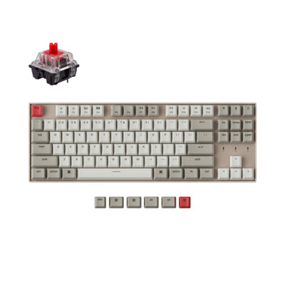 Keychron K8 N 87-Key Tenkeyless Layout Bluetooth bežična mehanička tipkovnica za igranje Multitasking Type-C Žičana Hot-Swappable