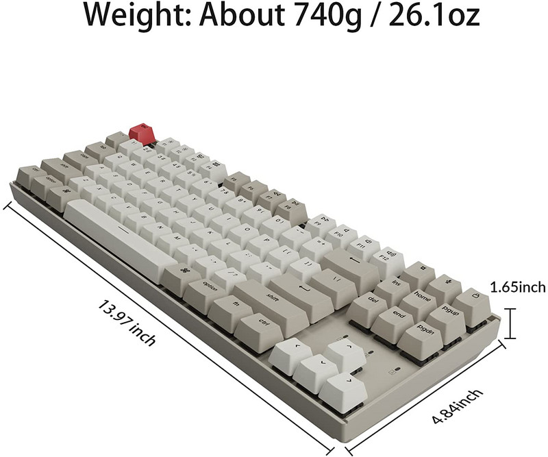 Keychron K8 N 87 Key Tenkeyless Izkārtojums Bluetooth bezvadu mehāniskā spēļu tastatūra daudzuzdevumu C tipa vadu, karstā maiņa