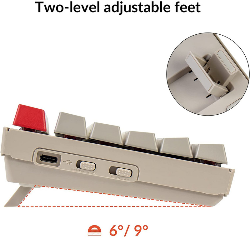 Keychron K8 N 87 Key Tenkeyless Izkārtojums Bluetooth bezvadu mehāniskā spēļu tastatūra daudzuzdevumu C tipa vadu, karstā maiņa