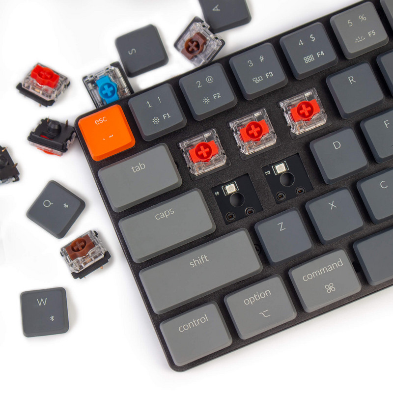 Keychron K7 D Ultra-tanka bežična mehanička tipkovnica niskog profila Optički prekidač Hot-Swappable bijelo pozadinsko osvjetljenje za Mac Windows