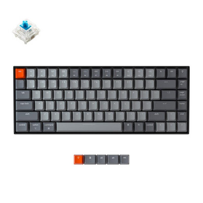 Keychron K2 B V2 Bluetooth USB mechanikus billentyűzet Gateron Switch RGB háttérvilágítású 84 gombos számítógépes billentyűzet Mac Windows rendszerhez