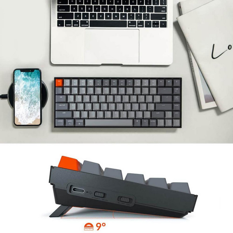 Keychron K2 B V2 Bluetooth USB mehanička tipkovnica s Gateron prekidačem RGB pozadinskim osvjetljenjem Računalna tipkovnica s 84 tipke za Mac Windows