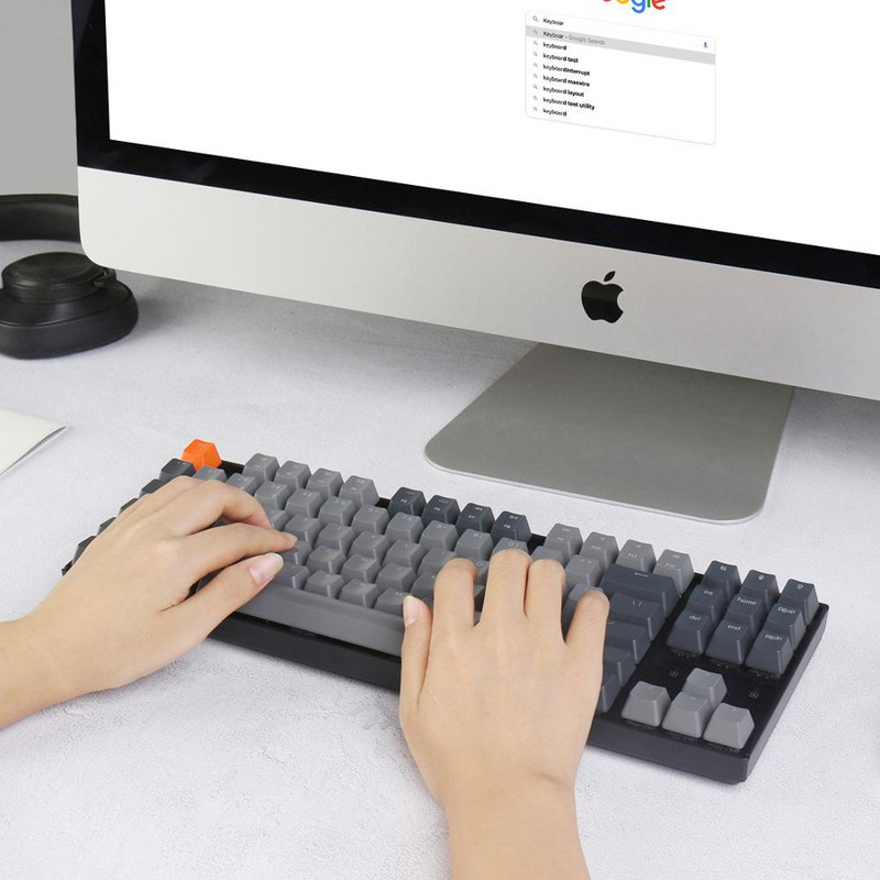 Keychron K8 G Ασύρματο μηχανικό πληκτρολόγιο Bluetooth Gateron Πληκτρολόγιο με λευκό οπίσθιο φωτισμό με δυνατότητα εναλλαγής εναλλαγής για Mac