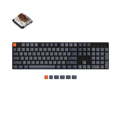 „Keychron K5 SE“ Itin plona „Bluetooth“ belaidė mechaninė klaviatūra, balta foninio apšvietimo žemo profilio „Gateron“ jungiklis, skirtas „Mac Windows“