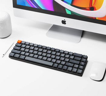 Keychron K7 Изключително тънка безжична механична клавиатура с нисък профил Gateron Switch Бяла подсветка за Mac Windows
