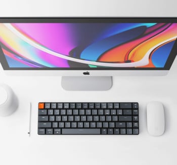 Keychron K7 Изключително тънка безжична механична клавиатура с нисък профил Gateron Switch Бяла подсветка за Mac Windows