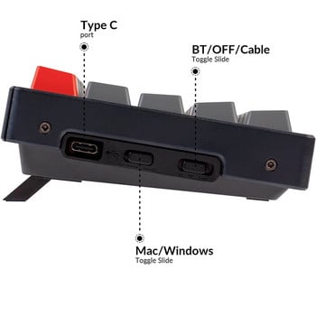 Keychron K12 J Bluetooth безжична механична клавиатура с RGB подсветка Gateron Алуминиева рамка с гореща смяна за Mac Windows