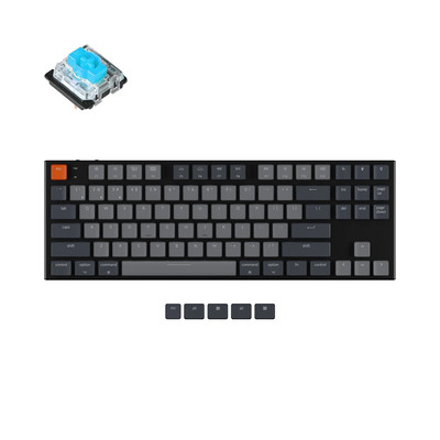 Keychron K1 A V5 87 gombos ultravékony vezeték nélküli Bluetooth USB mechanikus számítógép Gateron alacsony profilú billentyűzet fehér háttérvilágítással Machez