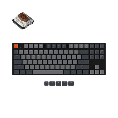 Keychron K1 A V5 87 gombos ultravékony vezeték nélküli Bluetooth USB mechanikus számítógép Gateron alacsony profilú billentyűzet fehér háttérvilágítással Machez