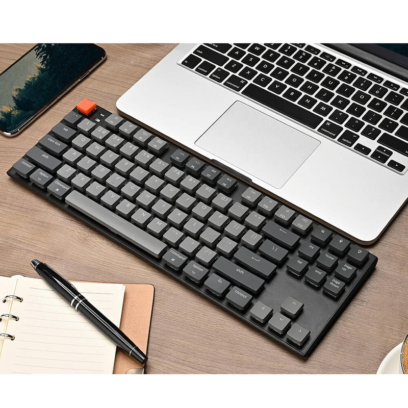 Keychron K1 A V5 87 gombos ultravékony vezeték nélküli Bluetooth USB mechanikus számítógép Gateron alacsony profilú billentyűzet fehér háttérvilágítással Machez