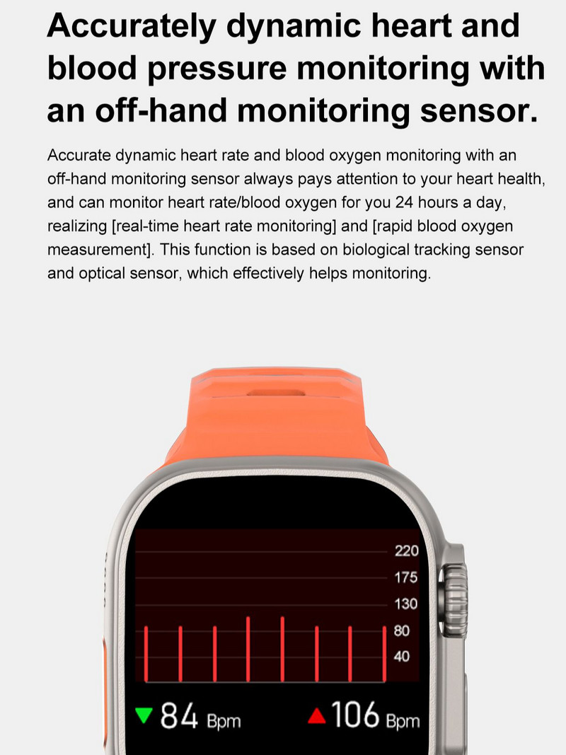 2022 DT8 Ultra Smart Watch Series 8 49mm Θήκη 1:1 2,0" HD Οθόνη Θερμόμετρο GPS Sports iwo Smartwatch Bluetooth Κλήση Αδιάβροχο